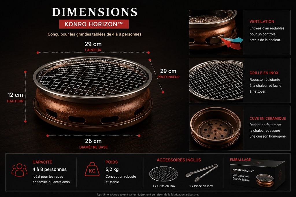 KONRO HORIZON™ | Grill Japonais Premium pour Famille & Réceptions